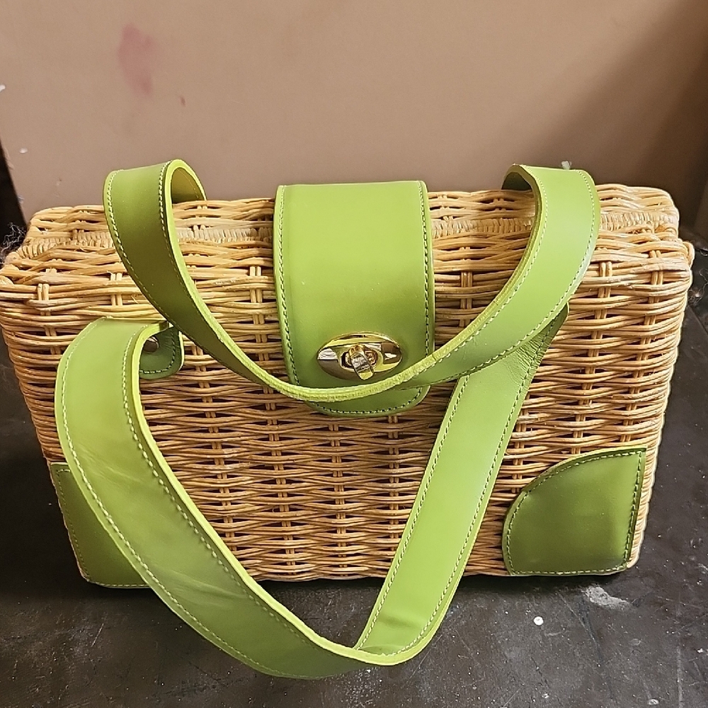 Green Woven Handbag